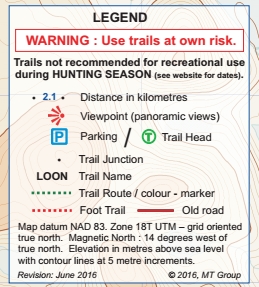 Upper Madawaska Basin Trails | Map Legend | Spectacle Lake | Bear & Burnetts Mountains